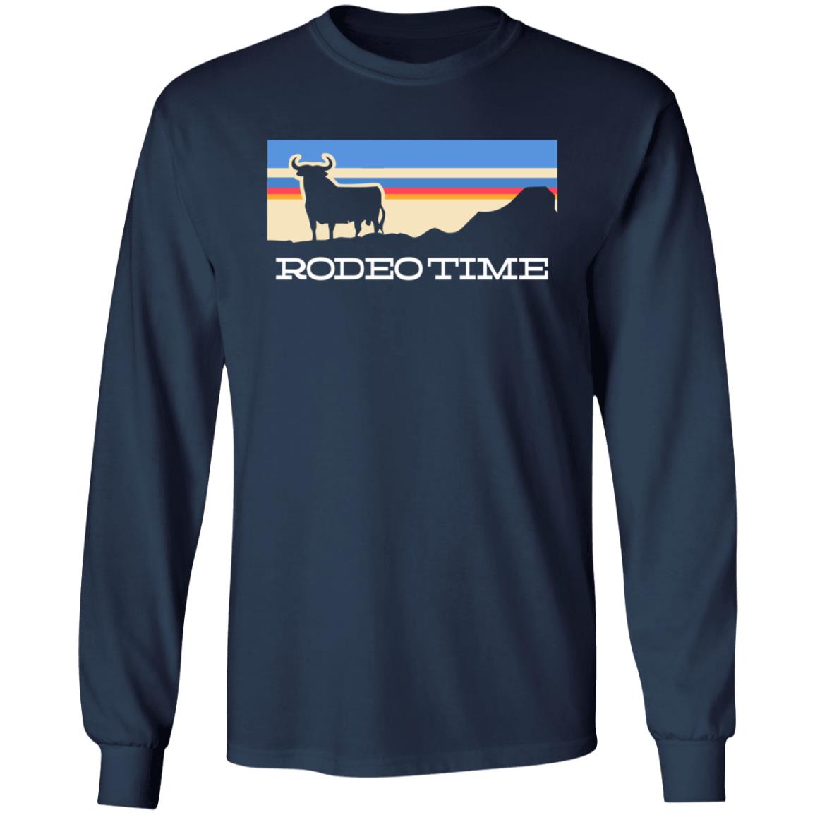 Dale Brisby Merch Rodeo Time Sunset Navy Long Sleeve T Shirt Dale Brisby Merch Rodeo Time Sunset Navy Long Sleeve T Shirt